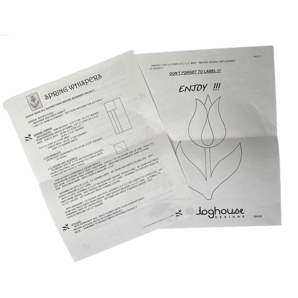 In The Doghouse Designs “A Breath of Spring” Tulip Runner Topper Pattern - Picture 4 of 4